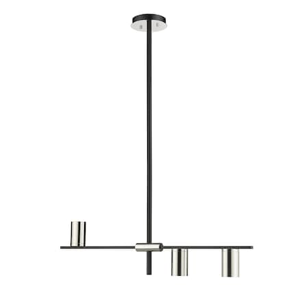 Z-Lite Calumet 3 Light Island/Billiard, Mate Black + Polished Nickel 814-3L-MB-PN